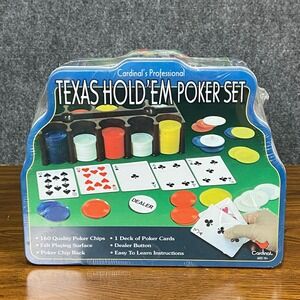 2004 Cardinal Professional Texas Hold'em Poker Set Chips Cards DLR Button SEALED